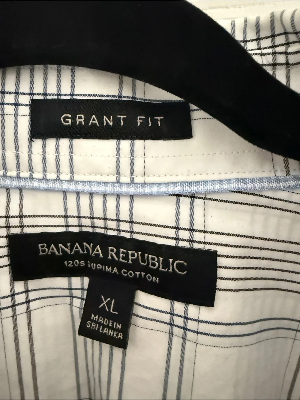 Banana Republic White Plaid Button-Down Shirt